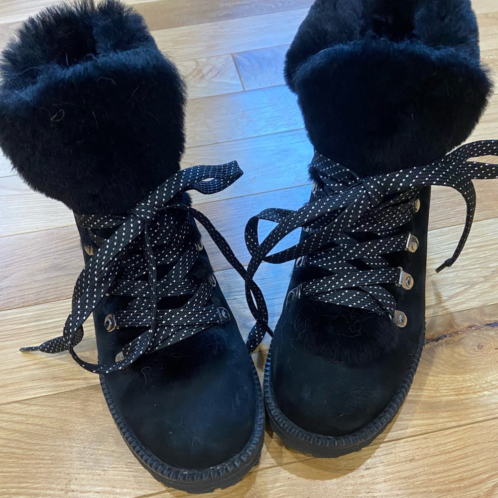 J Crew Leather and Faux Fur Boots